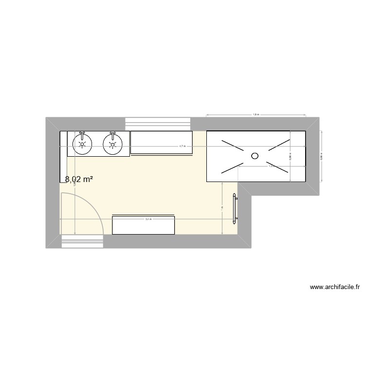 sdb 1. Plan de 0 pièce et 0 m2