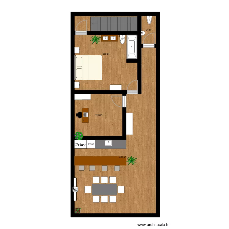 J7 Divertissement RC. Plan de 4 Pièces et 80 m² J7 Divertissement RC. Plan de 4 Pièces et 80 m²