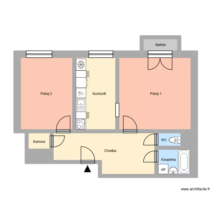 Opavsk&aacute; 802, byt 11. Plan de 21  et 220 m²