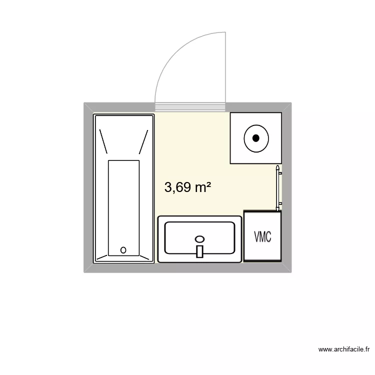 Nouvelle salle de bain. Plan de 1 et 4 m² Nouvelle salle de bain. Plan de 1 et 4 m²