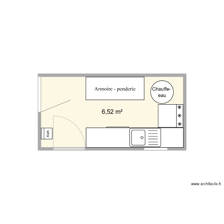 cellier. Plan de 1 pièce et 7 m2