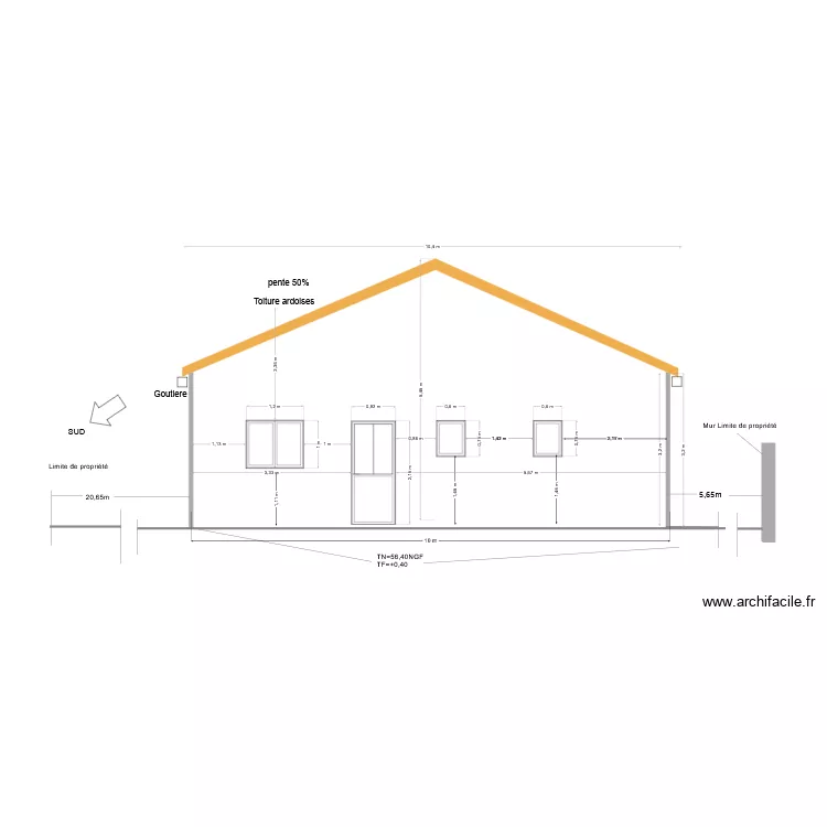 facade Droite. Plan de 
