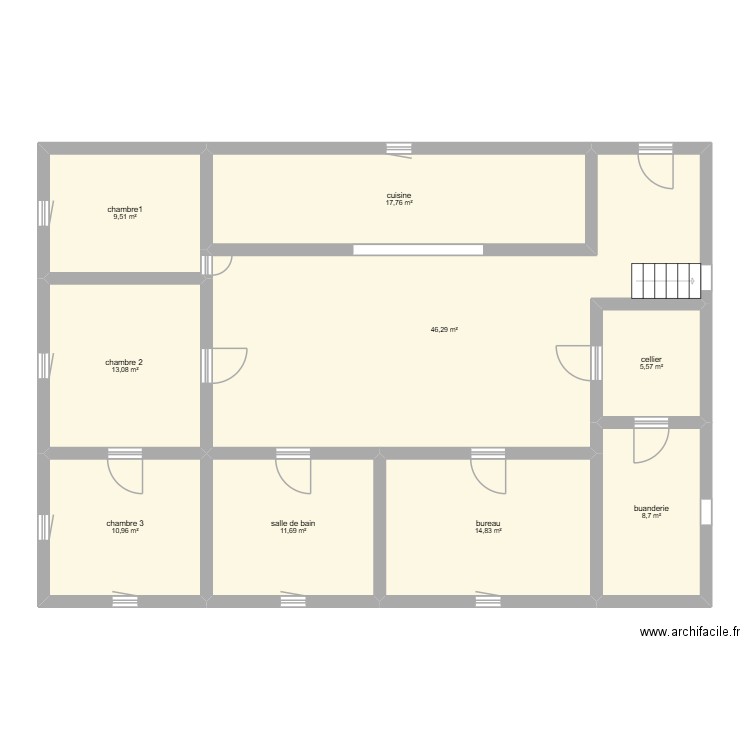 appartement Gabrielle 1/2. Plan de 9 pièces et 138 m2