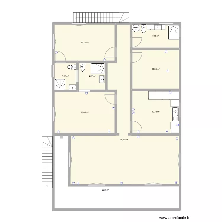 ETAGE MAISON MATHURIN 1. Plan de 10  et 138 m²