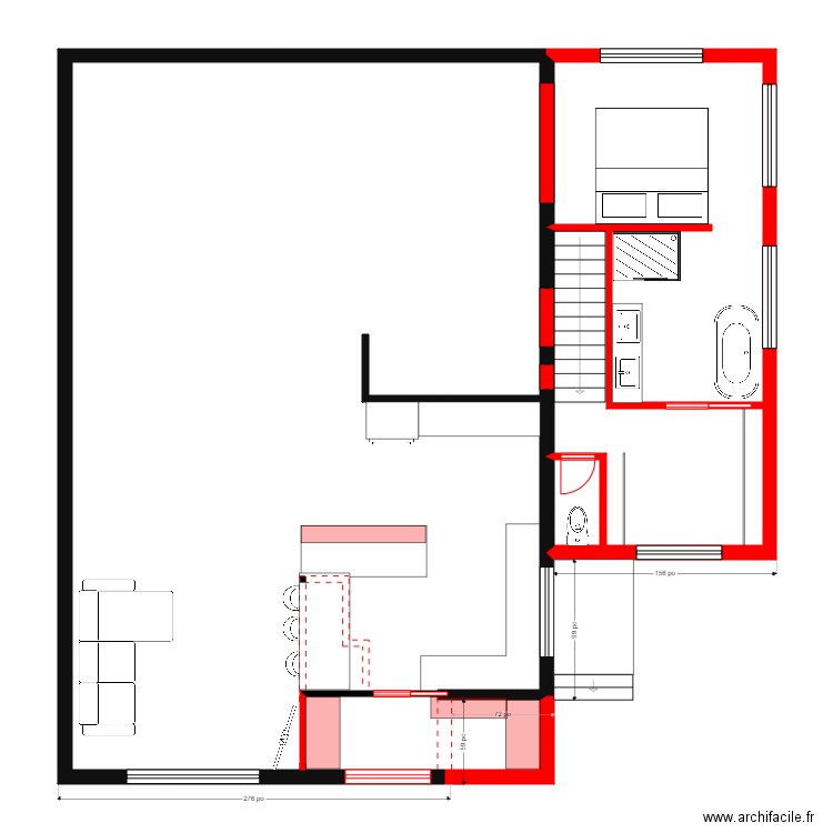 gabrielle 5 étage. Plan de 4 pièces et 136 m2