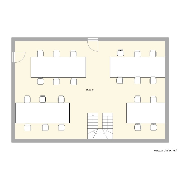Nicolas Leblanc. Plan de 1 pièce et 86 m2