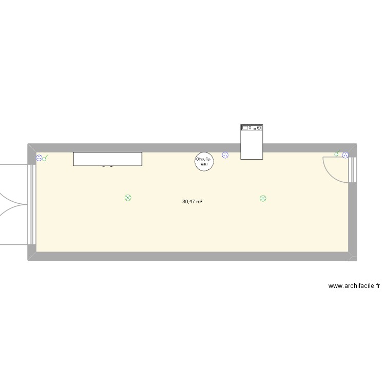 garage Pastricciola. Plan de 1 pièce et 30 m2