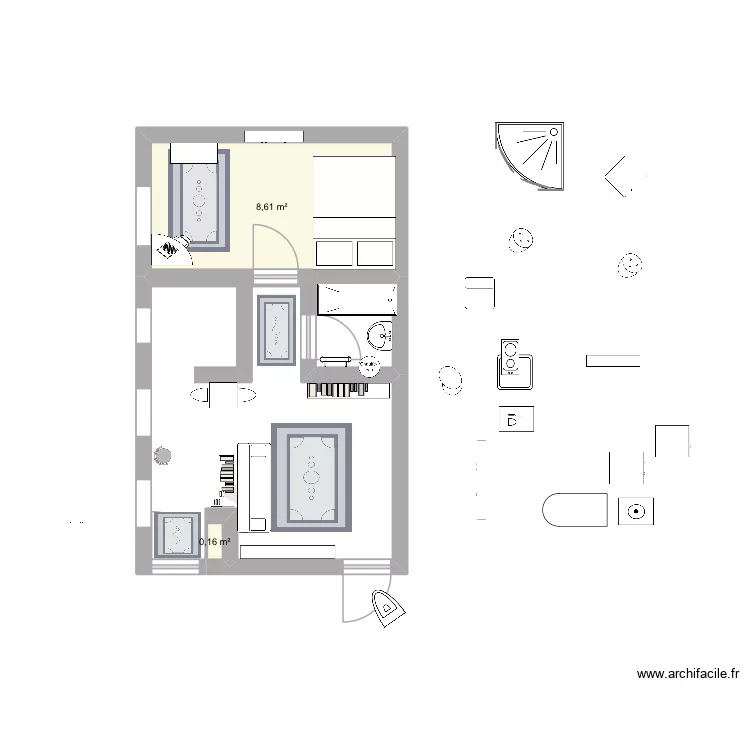 Anaisb. Plan de 2  et 9 m²