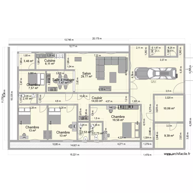 PLAN DU 03-09-2024. Plan de 19  et 195 m²