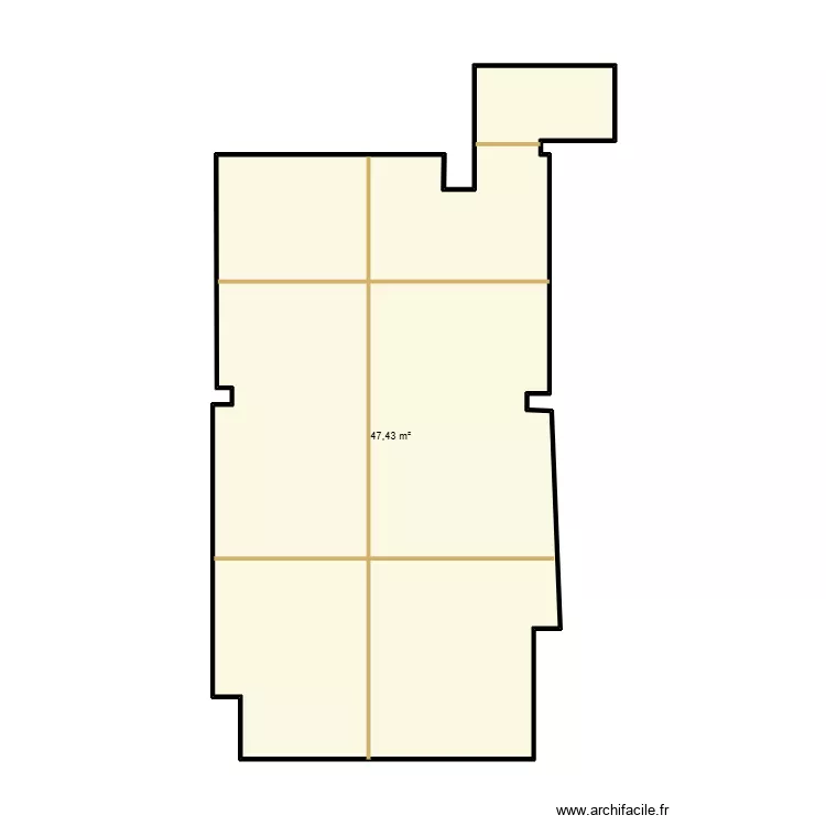 magasin1. Plan de 1  et 47 m²