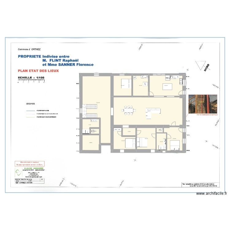 Pouyran reseaux. Plan de 13 pièces et 192 m2