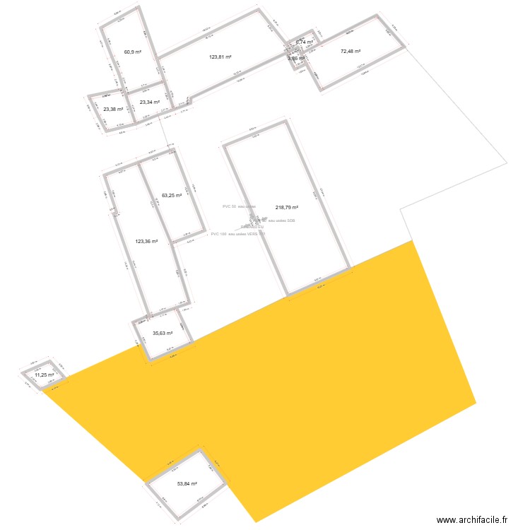 MAGNER. Plan de 13 pièces et 821 m2