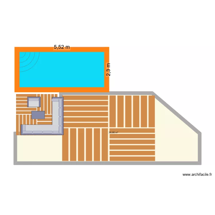 piscine atpd. Plan de 1  et 40 m²