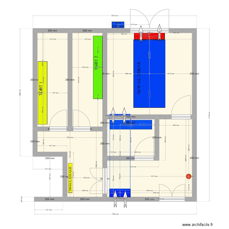 Safe St Paul Projet. Plan de 6 pièces et 48 m2