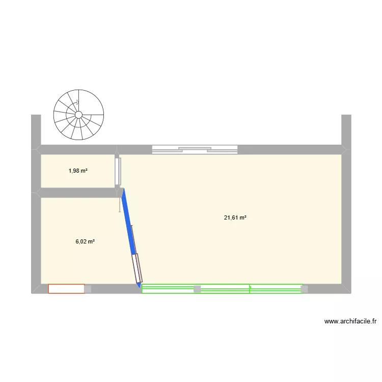 AIB Dab. Plan de 3 pièces et 30 m²