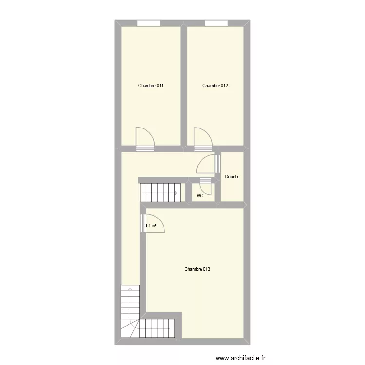 Blot 6 1er. Plan de 6 pièces et 64 m²