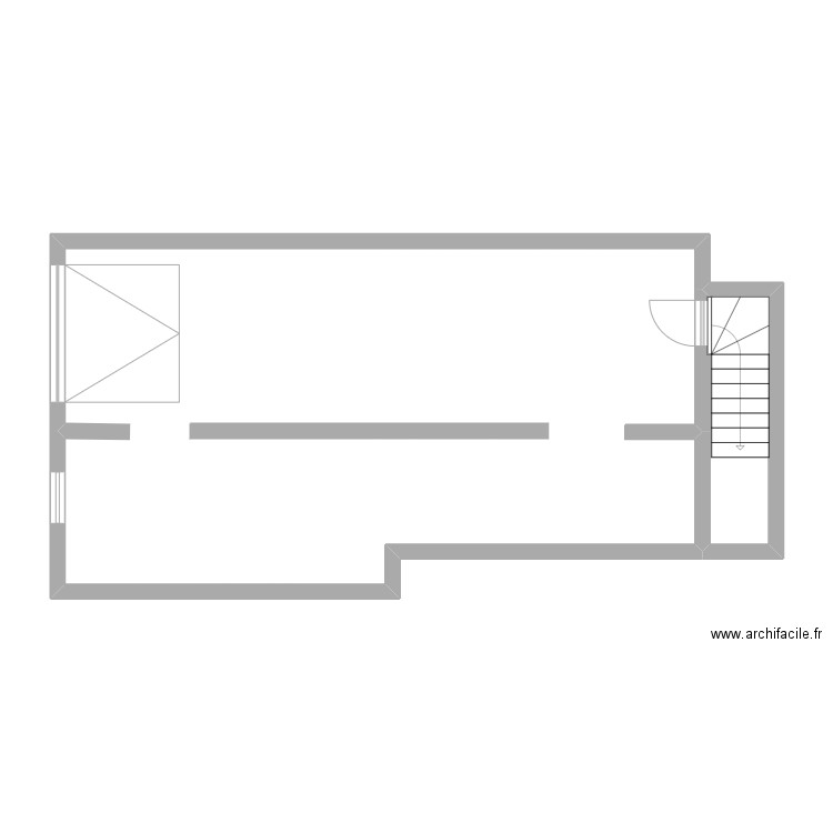 CHAUSSEBOURG SS-SOL. Plan de 2 pièces et 65 m2