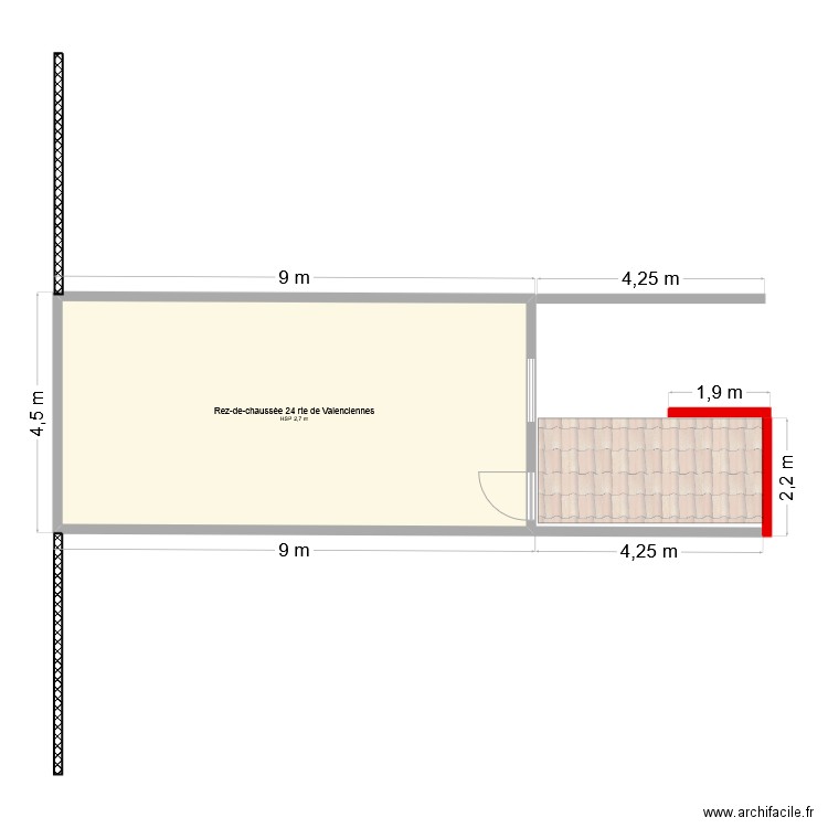 masse-plan-1. Plan de 1 pièce et 37 m2