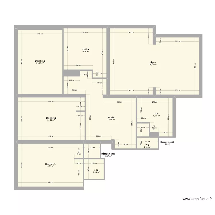 Comte - Appartement. Plan de 