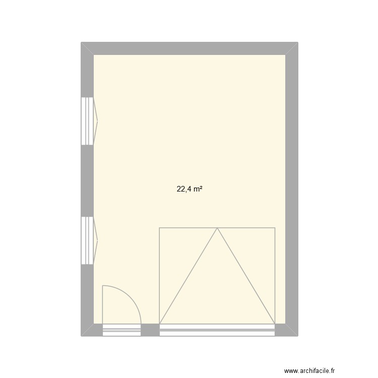 GarageNefta. Plan de 1 pièce et 22 m2