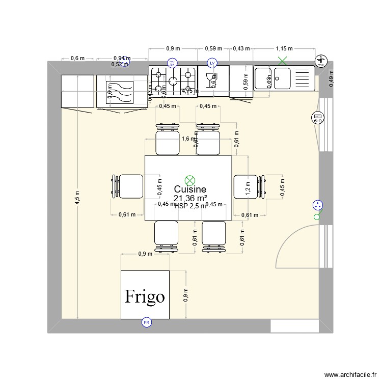 cuisine1. Plan de 0 pièce et 0 m2