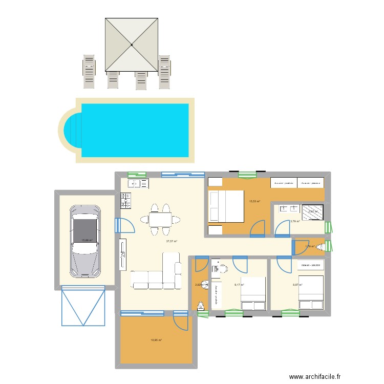Coudy02. Plan de 10 pièces et 107 m2