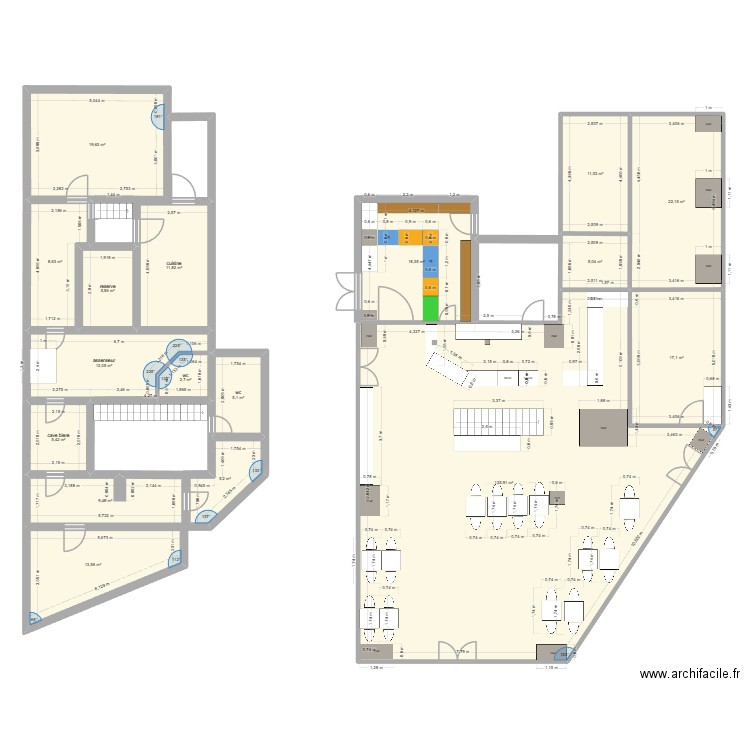 tabac nanterre. Plan de 17 pièces et 310 m2