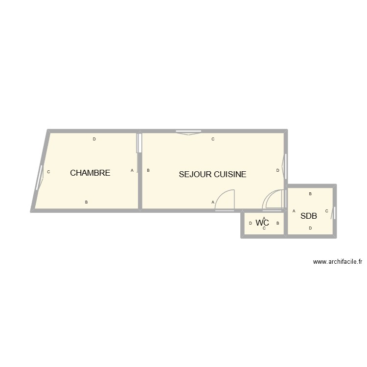 PLAN NIMES DIDEROT GAUCHE. Plan de 4 pièces et 20 m2