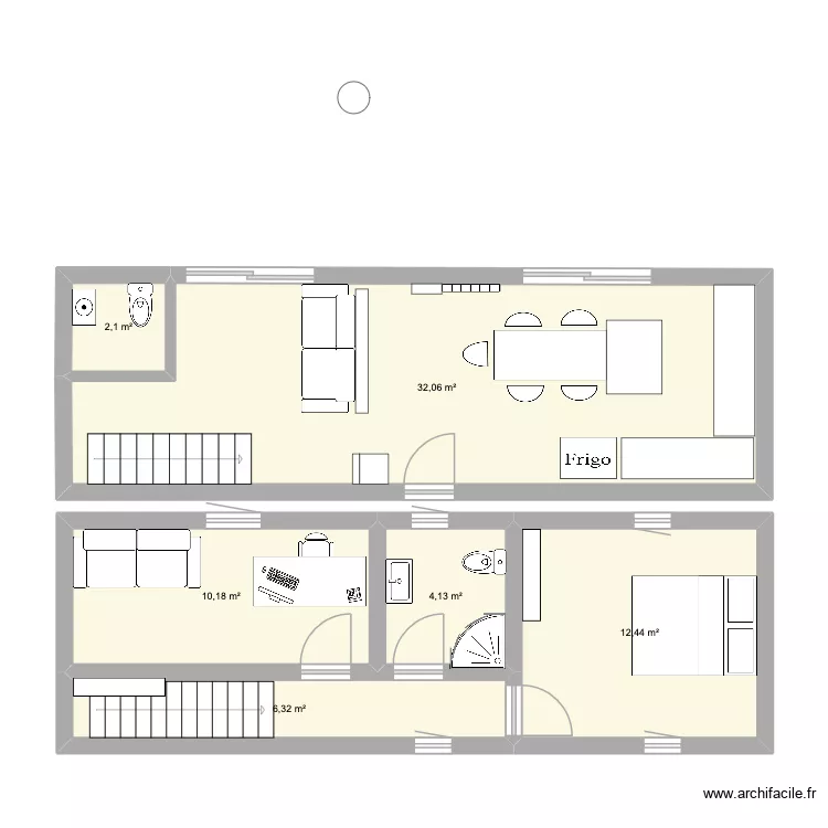 Coup de coeur. Plan de 6 pièces et 67 m²