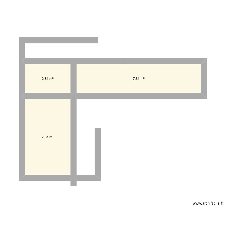 ,,,. Plan de 3 pièces et 18 m2