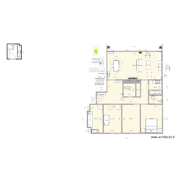 VERSAILLES C&P. Plan de 12 pièces et 95 m2