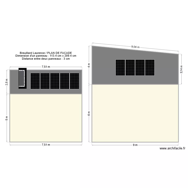 Breuillard Laurence plan de facade. Plan de 