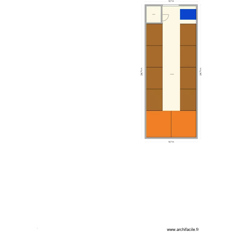 box10. Plan de 2  et 222 m²