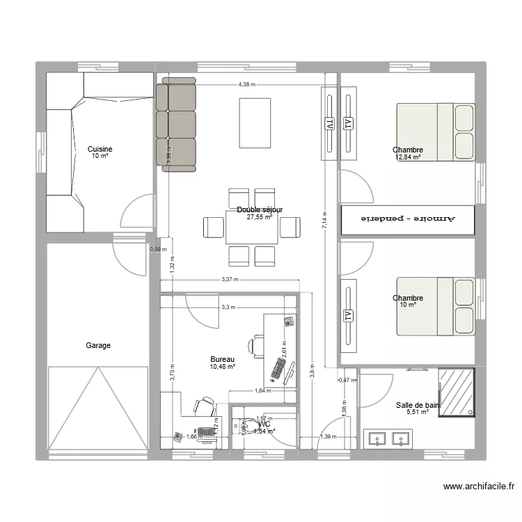 Plan AL v2. Plan de 8 Pièces et 91 m² Plan AL v2. Plan de 8 Pièces et 91 m²