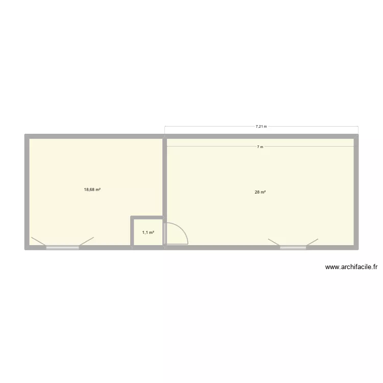 Ray Ducos. Plan de 3 pièces et 48 m²