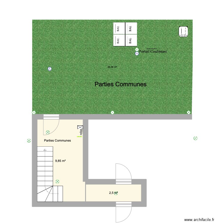 Parties Communes Courbin. Plan de 0 pièce et 0 m2