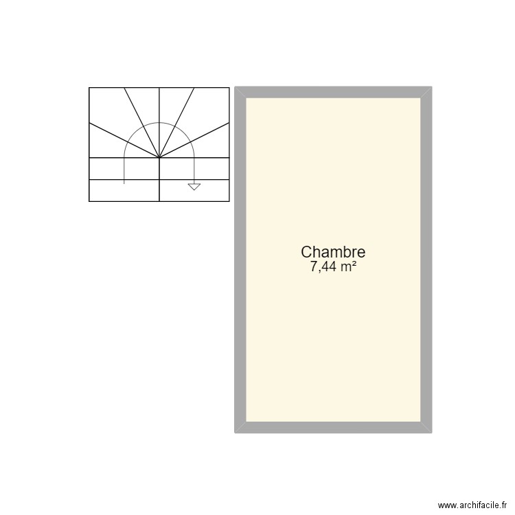 Etage 1. Plan de 1 pièce et 7 m2
