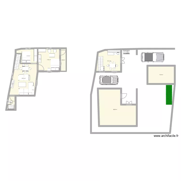 Maison Alasora. Plan de 8 pièces et 95 m² Maison Alasora. Plan de 8 pièces et 95 m²