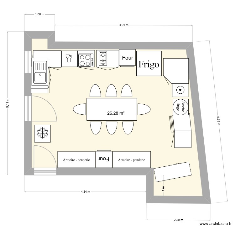 cuisine Thierry. Plan de 0 pièce et 0 m2 cuisine Thierry. Plan de 0 pièce et 0 m2