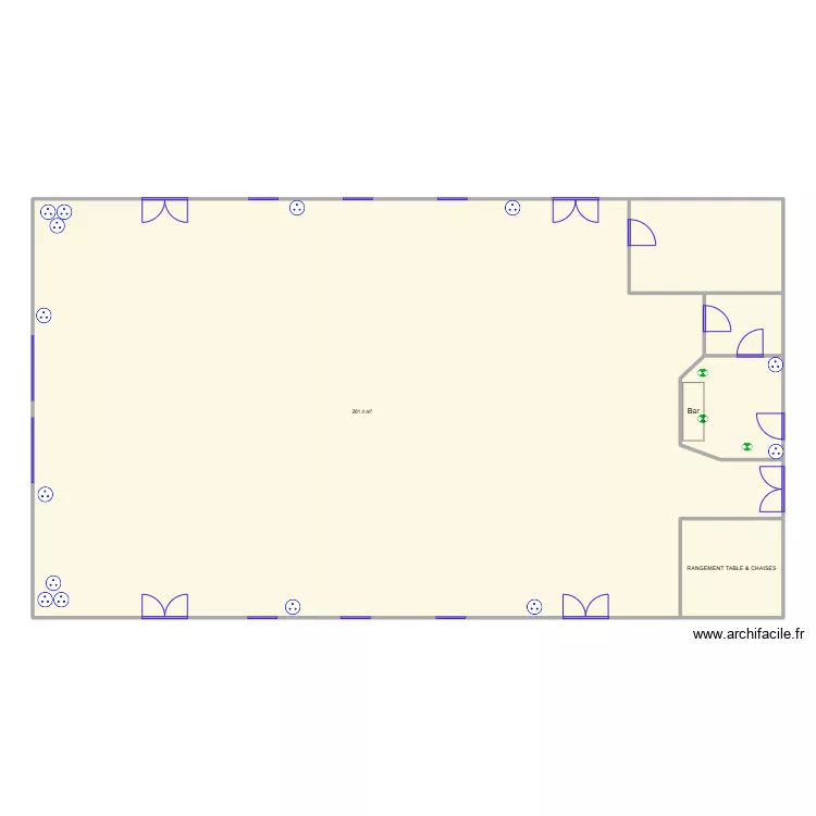 Salle Marais de Guines. Plan de 