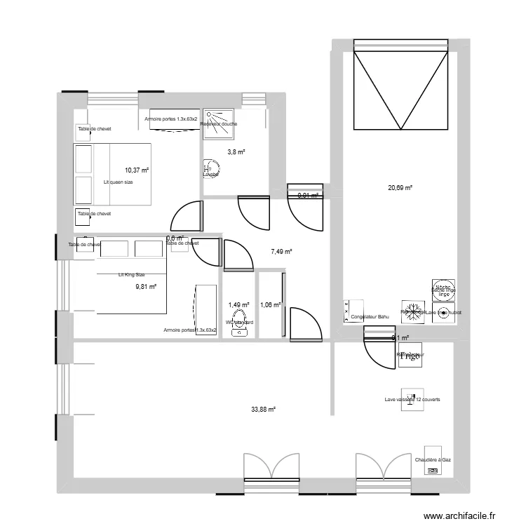 10 clos de Charette. Plan de 11  et 89 m²