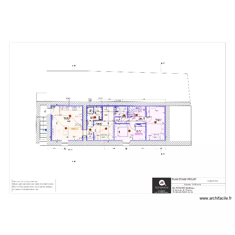 plan &eacute;tage. Plan de 