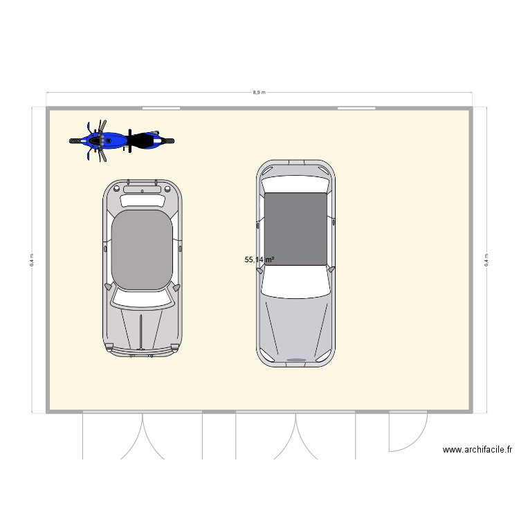 Plan Final bonne mesure. Plan de 1 pièce et 55 m2