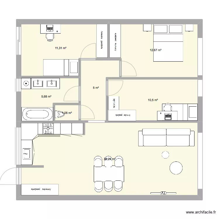 APPARTEMENT RDC GRANGE . Plan de 