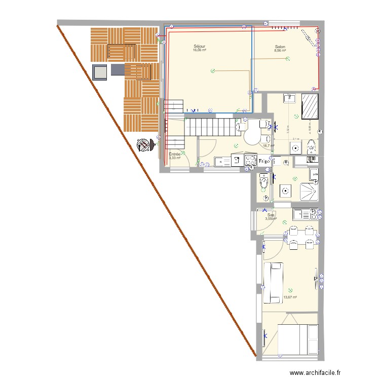 Maison Margo+3. Plan de 15 pièces et 116 m2