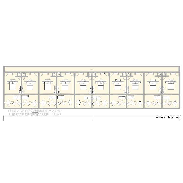 REEZ DE CHAUSSEE IMMEUBLE. Plan de 24 pièces et 443 m2