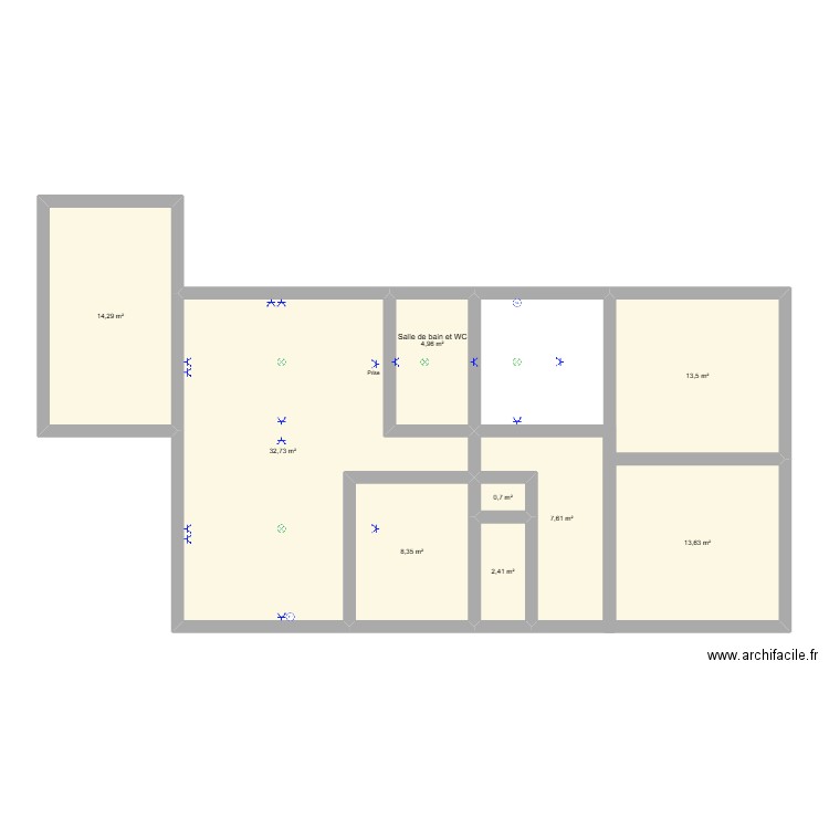 TEST ELEC. Plan de 9 pièces et 98 m2