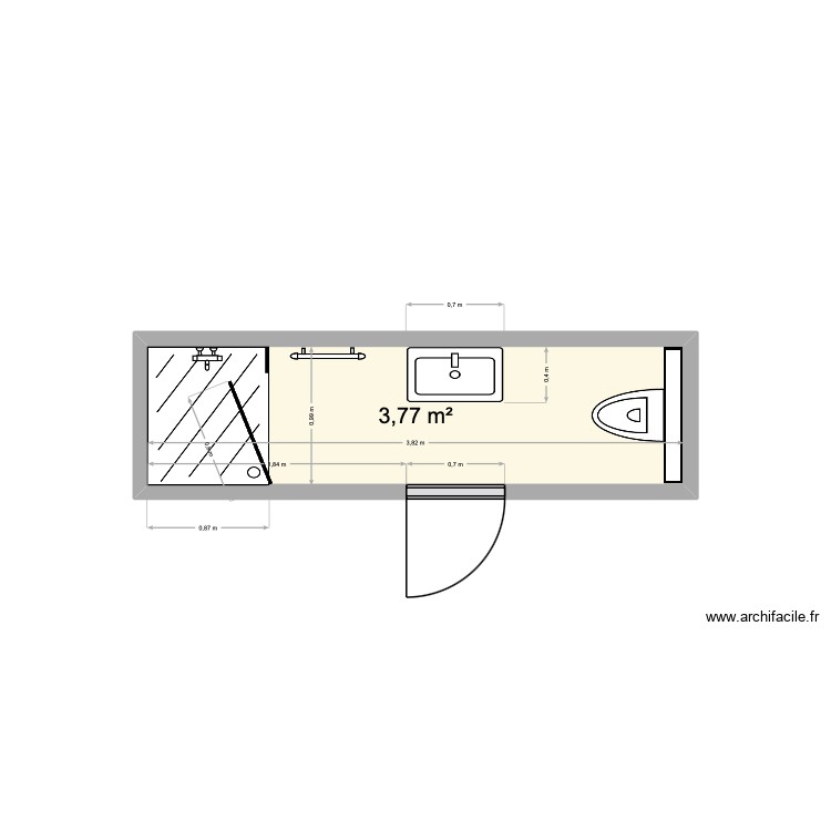 Pierrefleur 8 - Salle de douche. Plan de 0 pièce et 0 m2