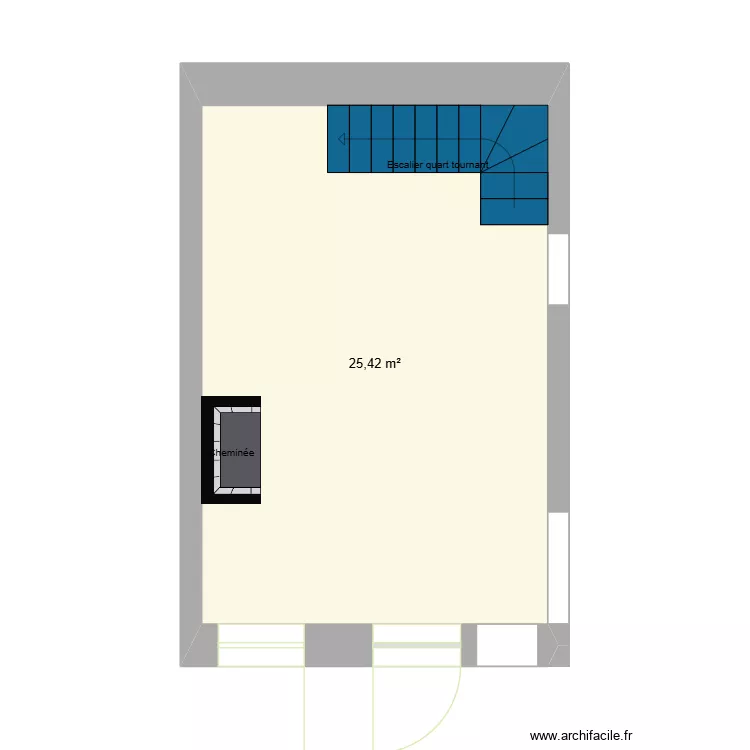 SALON ENTREE. Plan de 1  et 25 m²