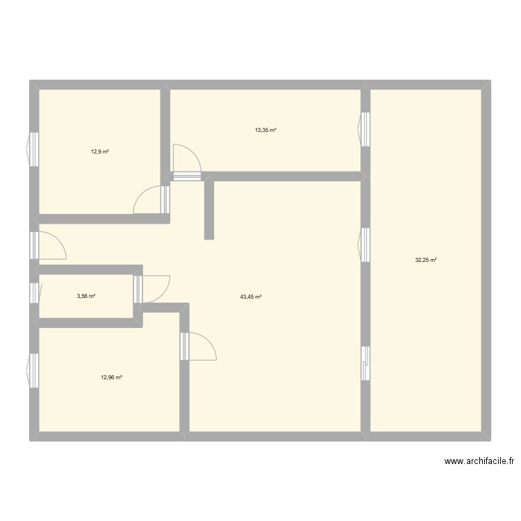 mmmm. Plan de 6 pièces et 118 m2